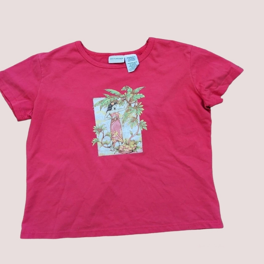 Vintage T-Shirt, Women's Top, Tee shirt, Short sleeve, red shirt crop